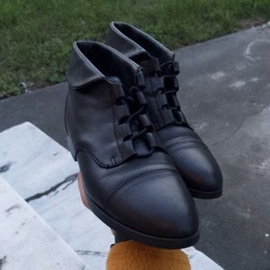 Vintage Black Lace Up Boots